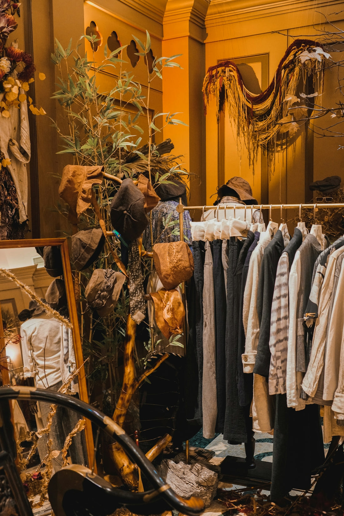 a display of clothing